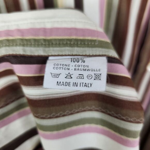 Etro Milano Multi-Color Vertical Striped Long Sleeve Button Down 43 - Picture 6 of 10